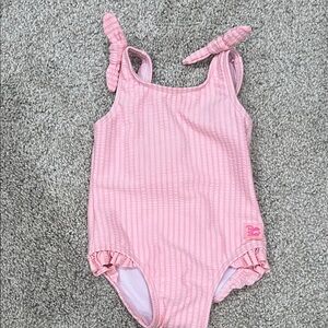 Ruffle Butts Pink Ribbed One-Piece Swim with Ruffle Legs - 3-6 Months - NWOT